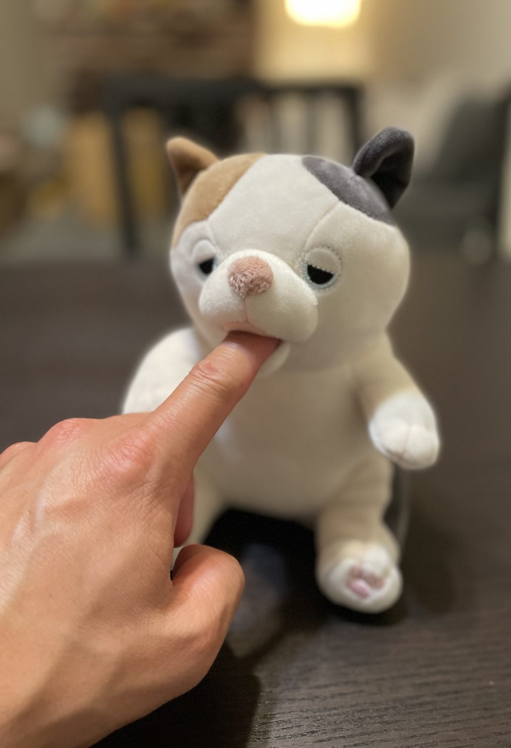 Yukai Engineering's cute stuffed animal robot will nibble on your finger